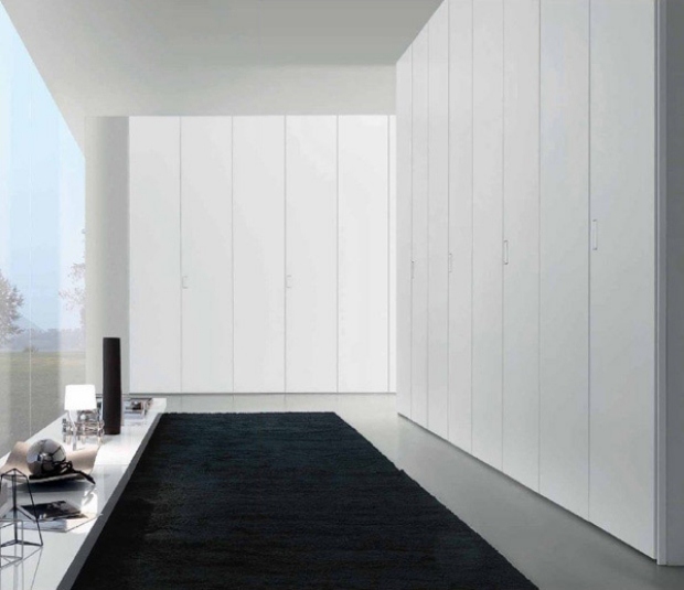 modernt skåpsystem - puristiska vita möbler högskåp