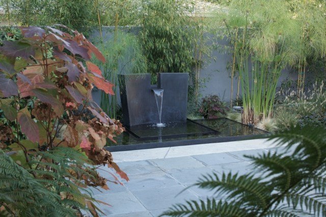 design idéer trädgård fontän sten design granit