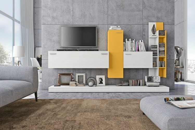 garderob-vardagsrum-vit-gul-linjär-design