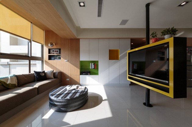 roterbar-tv-vägg-modern lägenhet design