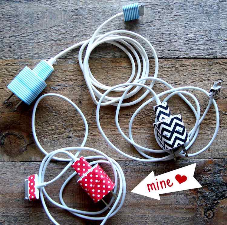 washi-tape-idéer-diy-projekt-mobiltelefon-laddning-kablar-organisera