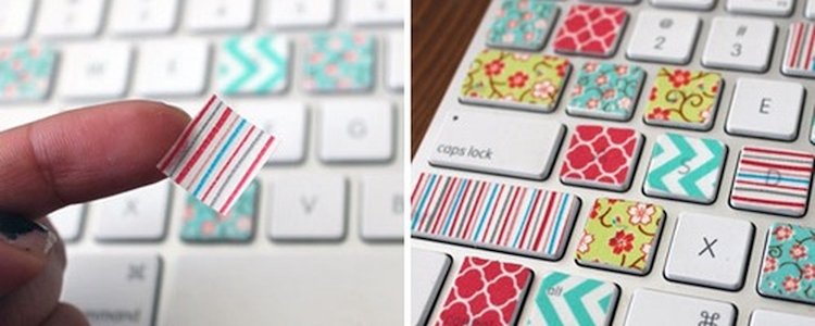 washi-tape-idéer-diy-projekt-tangentbord-remodel-färgglada