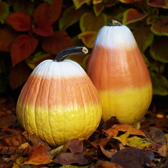 Pumpor målar vit orange gul