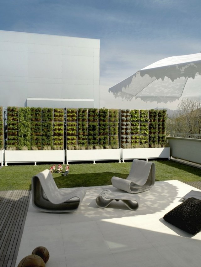 Terrassmöbler-grön vindskydd integritetsskydd idéer-designmöbler