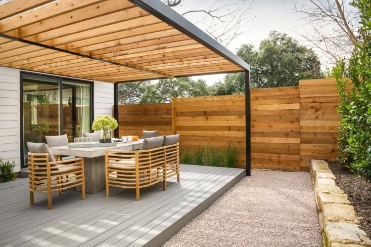 Terrass tak-trä-trädgård-terrass-modern-design-trädgård-möbler-prodest-grus