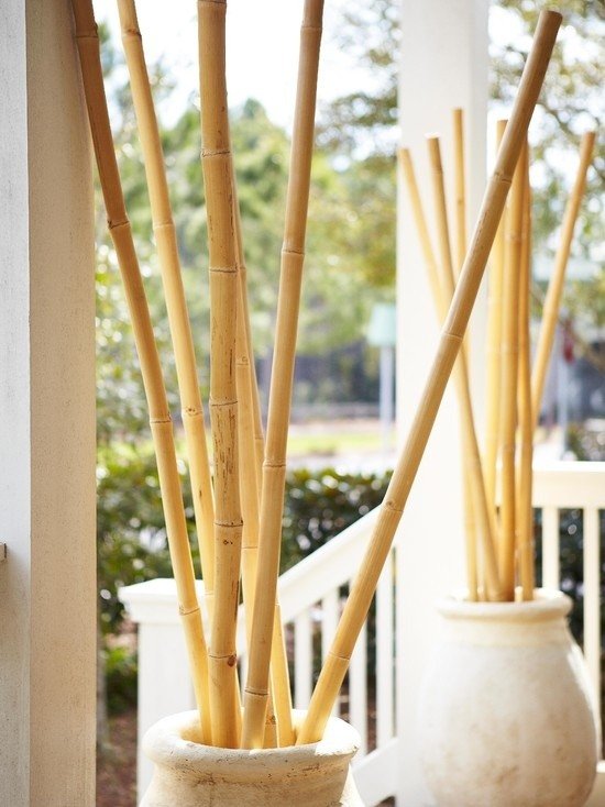 idéer bambu stolpar dekoration hinkar sten veranda
