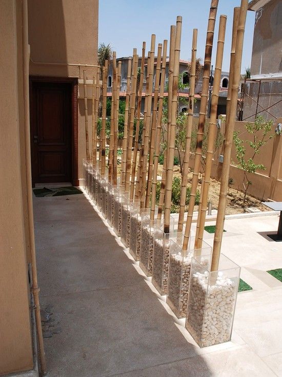 Bambu pinnar dekoration grus entré blomkrukor