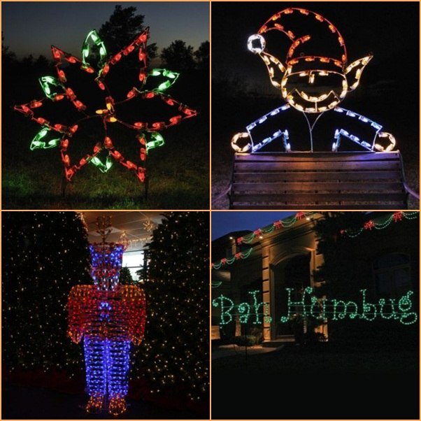 festlig-humör-jul-färgglada-fairy ljus-trädgård