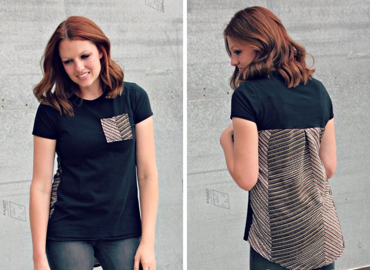 upcycling-idéer-kläder-sy-instruktioner-t-shirt-tillbaka-lång-fram-kort