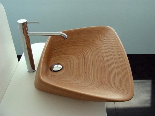 Bänkskåp trä-modern design-Plavis badrumsutrustning rostfritt kran