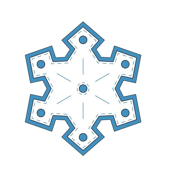 hantverksmallar-jul-utskrift-filt-släp-snöflinga-blå-vit