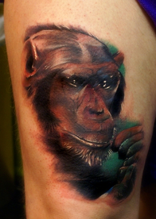 Τατουάζ ζώων χιμπατζή
