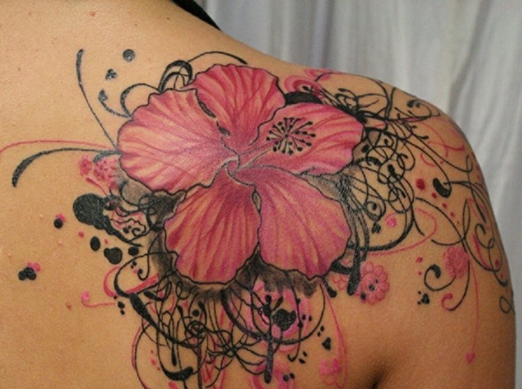 Flower tattoo designer axel akvarell teknik