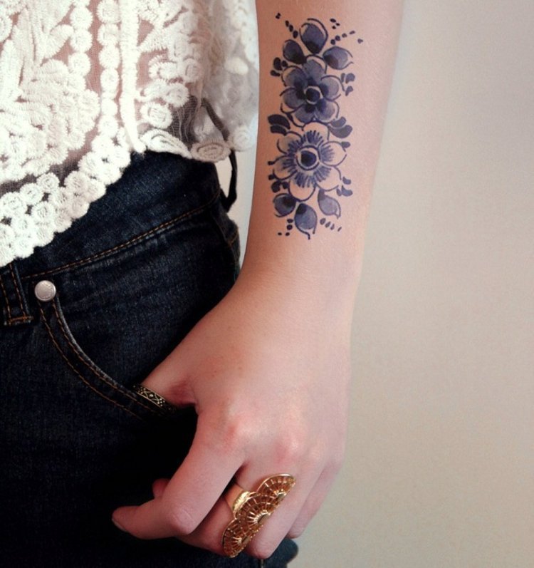 Flower Tattoo Designs Underarm Blue Designs