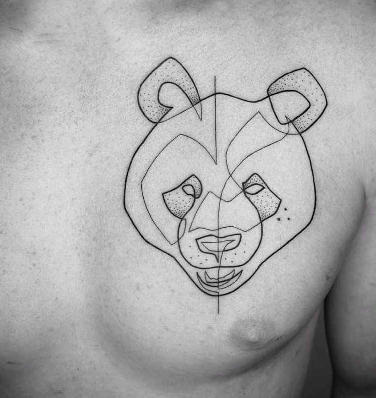 bröst-tatuering-motiv-tatuering-minimalistisk-djur-panda-björn