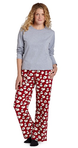 Naisten punainen flanelli pyjama