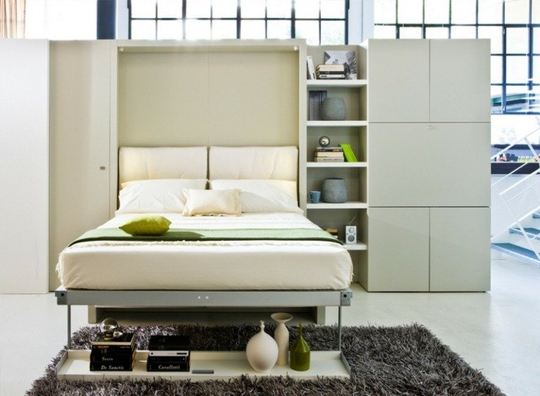 inredning idéer för sovrum levande vägg idé hopfällbar vit modern