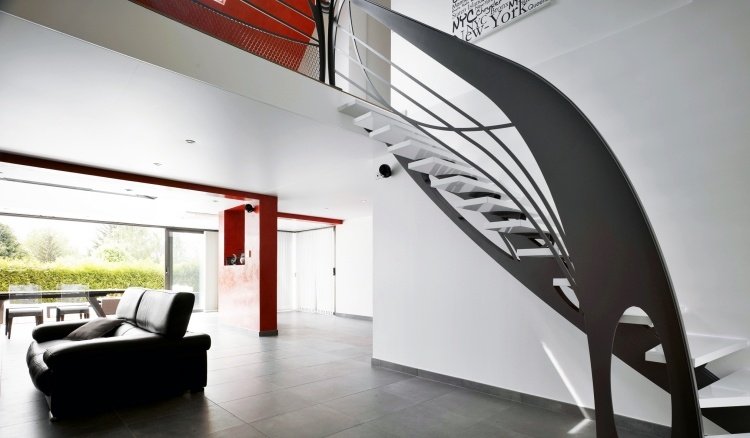 trappor-design-modern-scj svart-vit-röd-organisk-form-lekfull