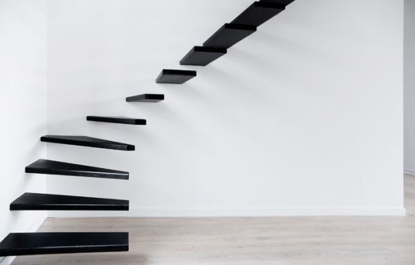 Cantilever trappa minimalistisk design svart
