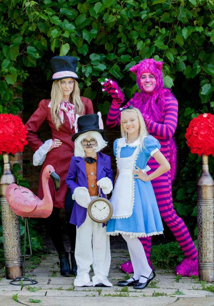 karneval-kostymer-alice-wonderland-cheshire-katt-galna-hattare-hare