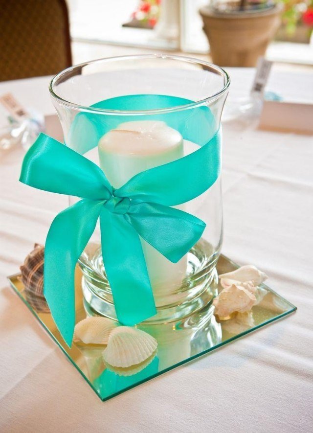 bordsdekoration-bröllop-strand-sommar-vindljus-aqua-band