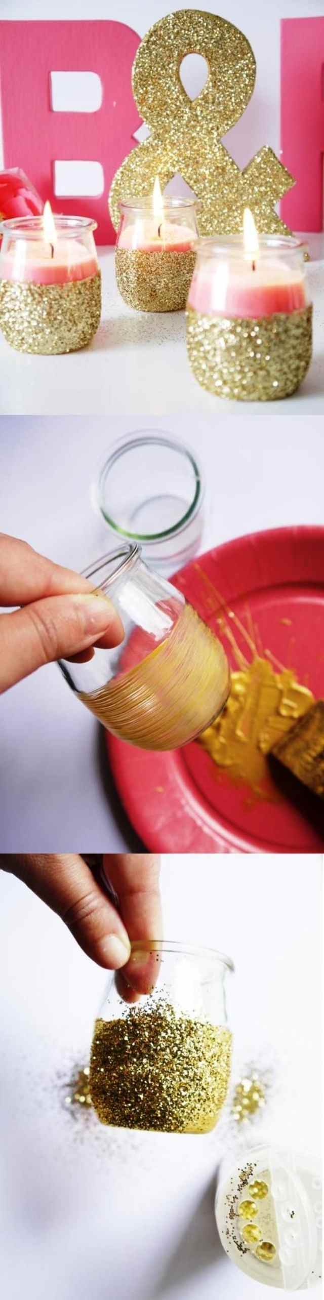 bordsdekoration-bröllop-gör-det-själv-ljusstake-guld-glitter