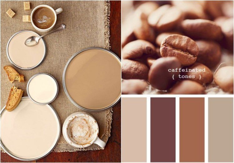 Kombinera köksdesign och dekorationsidéer-kaffe-färgtoner