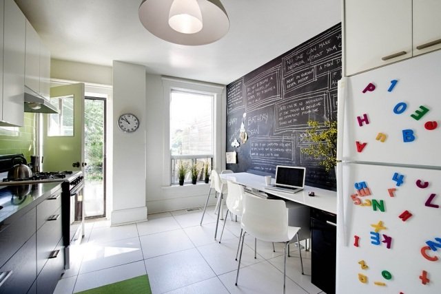 kök vägg design idéer-tavla-måla-anteckningar-meddelanden
