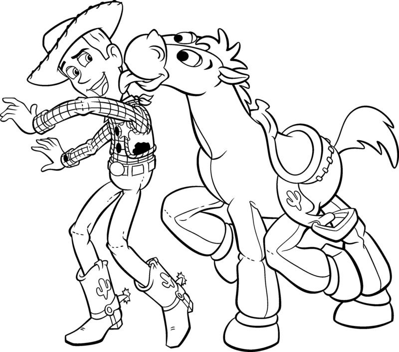 barn målarbok djur leksakshistoria häst cowboy idé