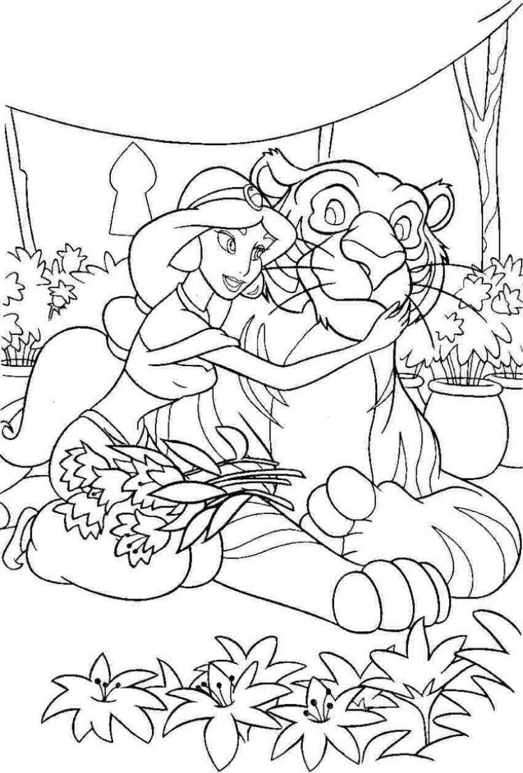 barn-målarbok-tiger-prinsessa-disney