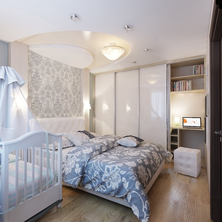 liten-sovrum-modern-vit-ljus-grå-baby säng