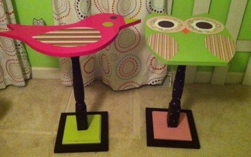 Designer bord barnkammare fågel färgglada