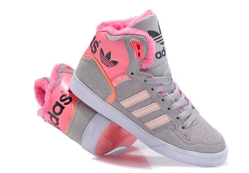Γκρι ροζ γυναικεία παπούτσια Adidas -4