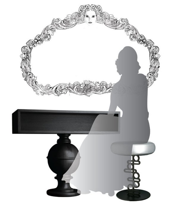 Toalettbord design modernt trä svart Marcel Wanders JEN Quodes