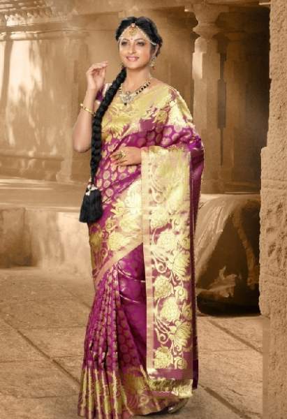 The Divine Purple Kanchipuram Saree