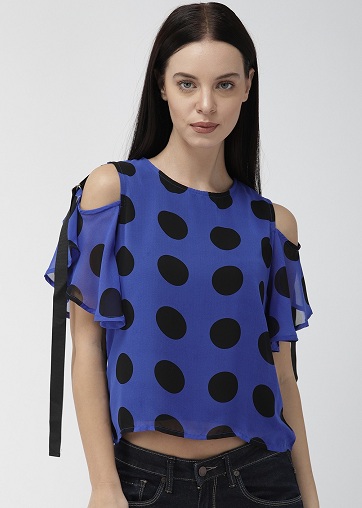 Polka Dot Cold Top Crop Top