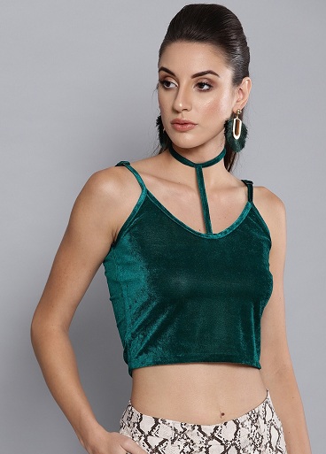 Choker Neck Αμάνικο Crop Top