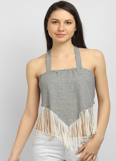 A-Line Crop Top με κρόσσια