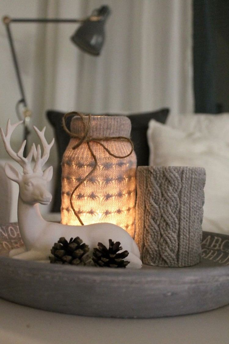 jul-dekoration-idéer-glas-dekorerad-stickad-skandinavisk