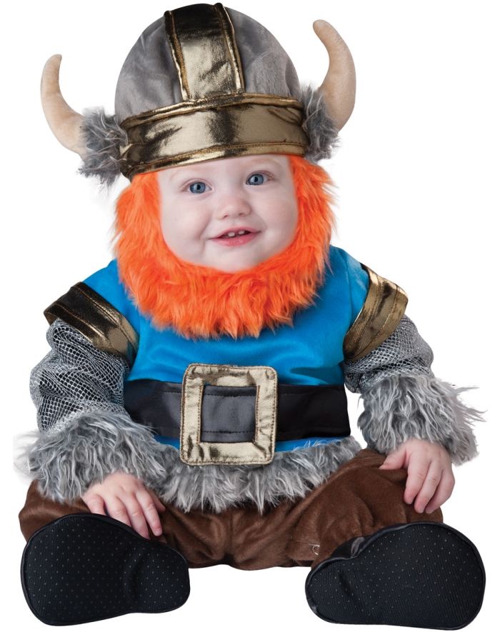 rolig-karneval-kostym-idéer-för-bebisar-viking-orange-skägg