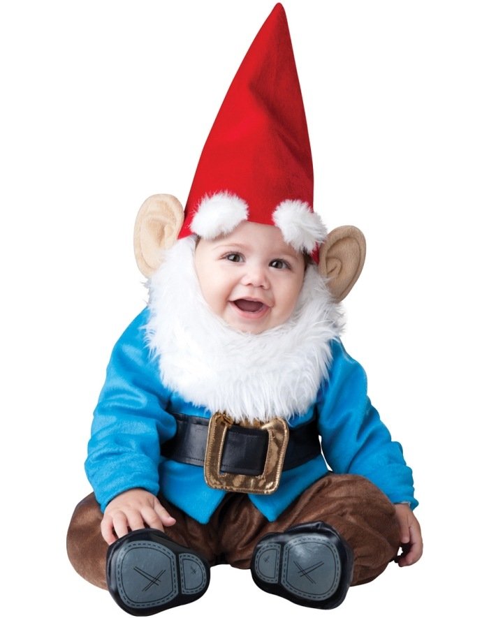 Karneval-dräkt-idéer-för-bebisar-dvärg-kostym-rödspetsig hatt