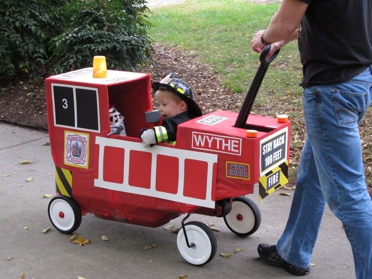 Mardi Gras kostymidéer för spädbarn småbarn-brandman-vagnar