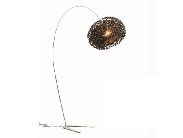 Golvlampa i rostfritt stål Designtrender Lampskärm Ebony-Sky Ango