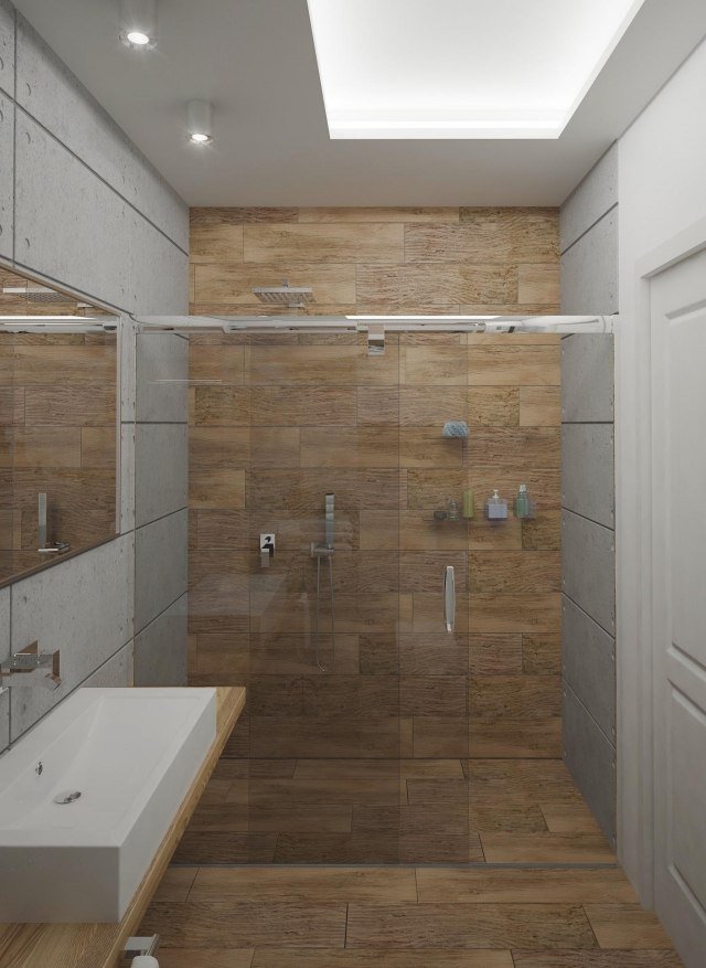 små badrum-idéer-kakel-trä-se-gå-i-dusch-glas-skjutdörrar-ramlösa