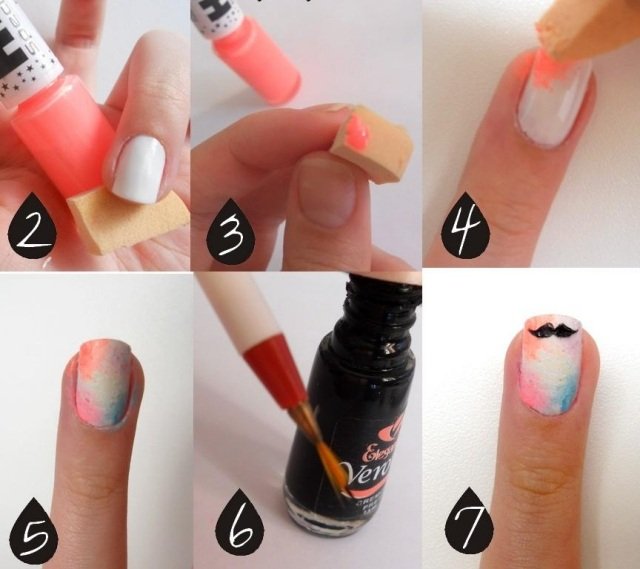 nagelmotiv-gör-det-själv-mustasch-färgstänk