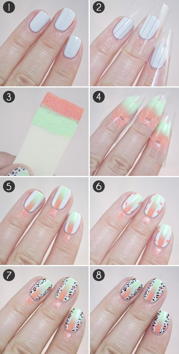 nagelmotiv-sommar-gör-det-själv-instruktioner-neonfärger