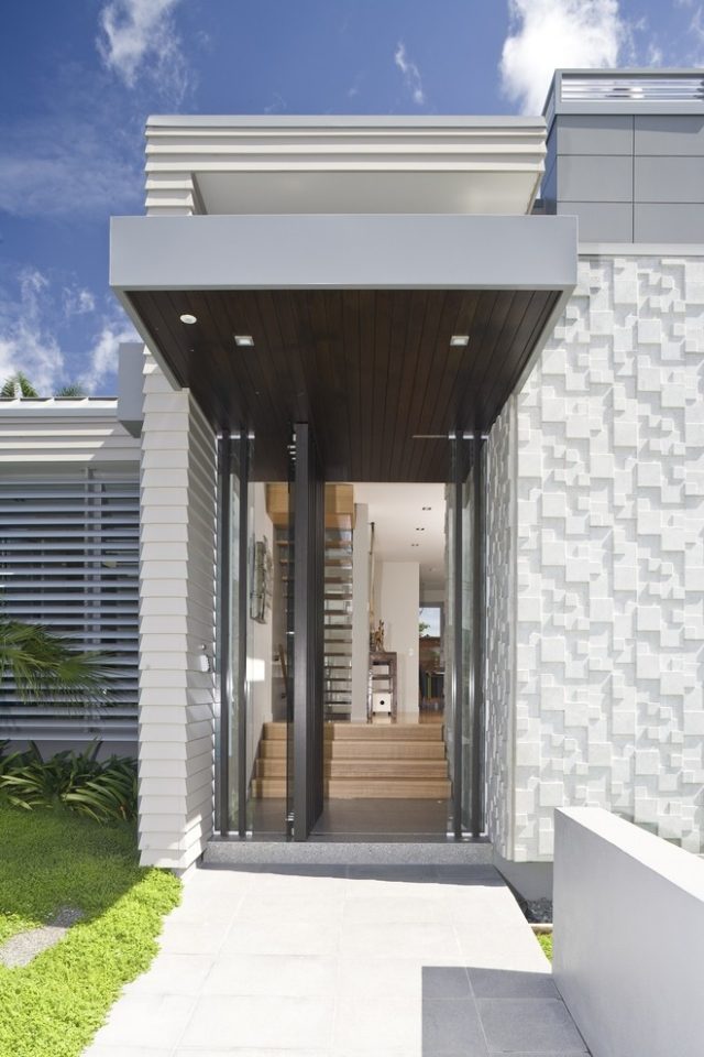 Dörrens laterala rotationsaxel fasaddesign-modern ytterdörr-svängdörr