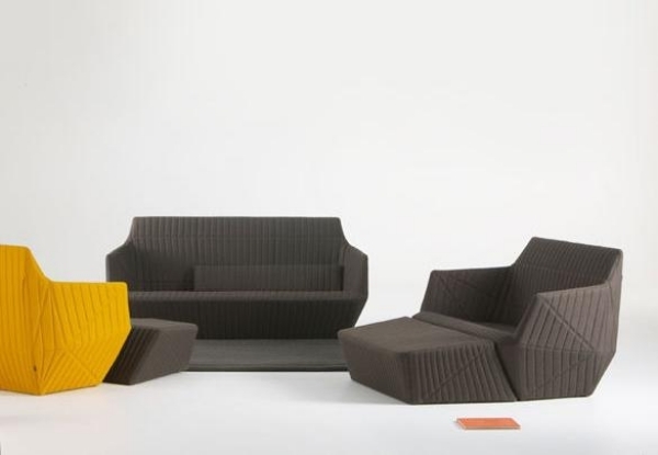 modern soffdesign möbel-grå-gul-R & E Bouroullec