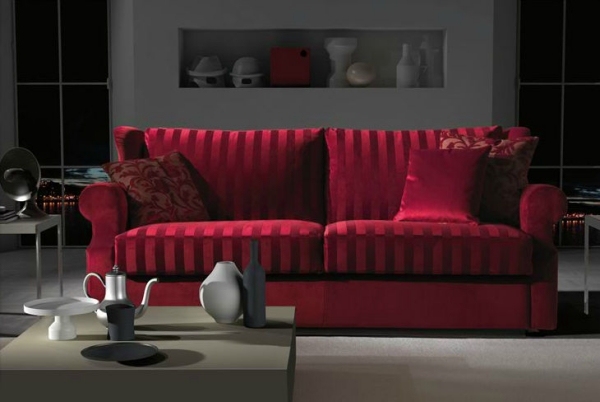 röd soffa klädd design-daybed bourbon-Asnaghi Bordeaux