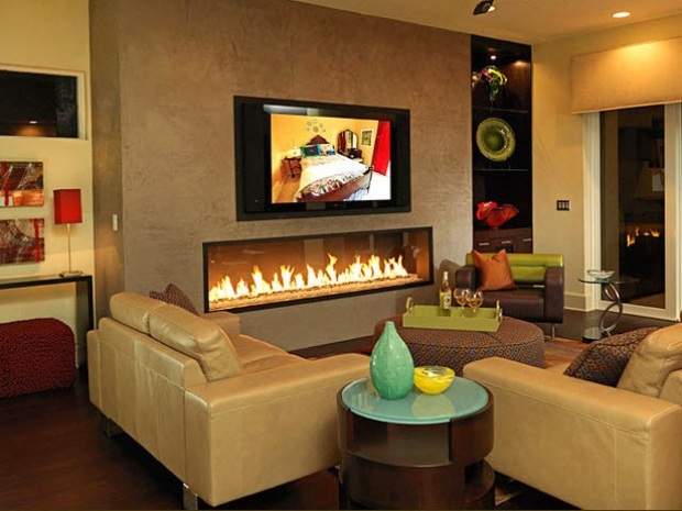 Vardagsrum sittgrupp design inbyggd LED-TV spis spis soffbord